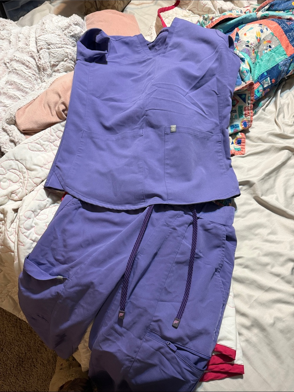 Fabletics Women's Scrub Set in Lavender Purple